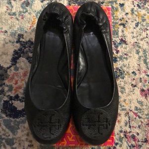 Tory Burch Reva Tumbled Leather Flat